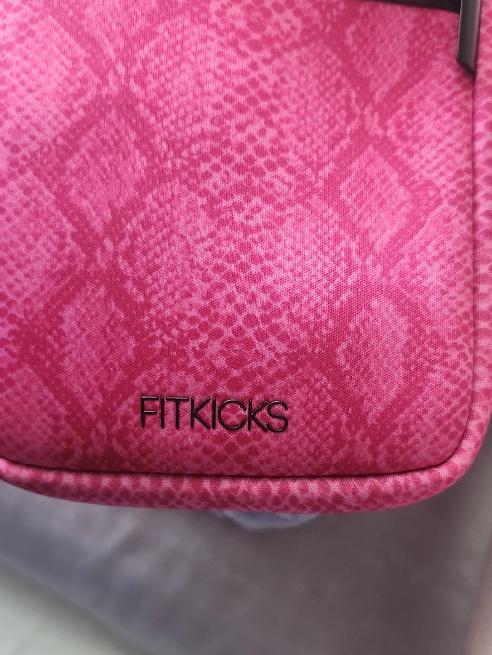 FitKicks Pink Snake-Print Crossbody Pouch
